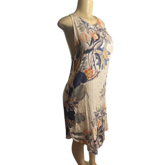 Women S 3rd Floor Studio Yellow Print Sleeveless Dress High Neck Toronto Viscose - Picture 1 of 6